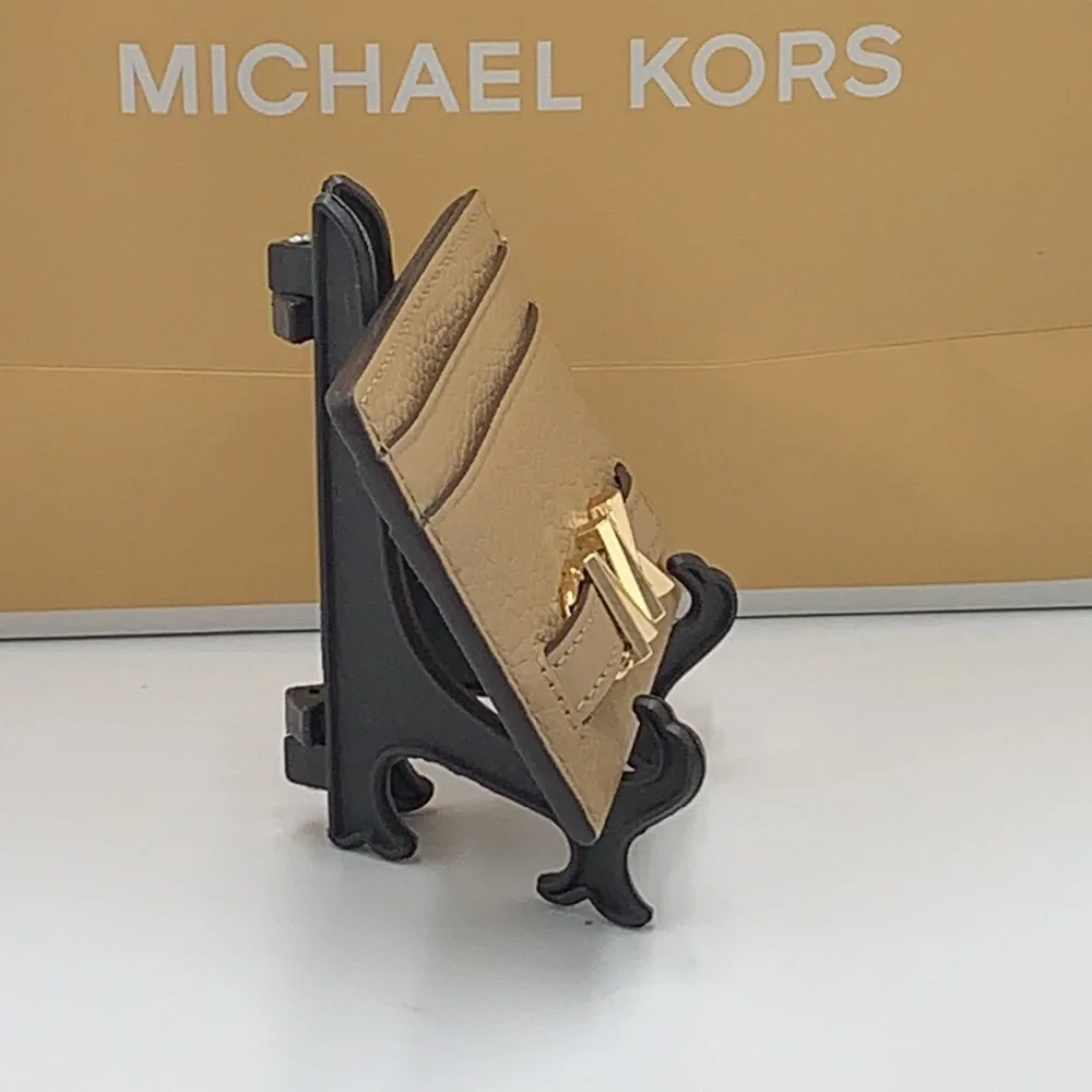 MICHAEL KORS Reed Large Pebbled Leather Card Holder Case Wallet COLOR: CAMEL